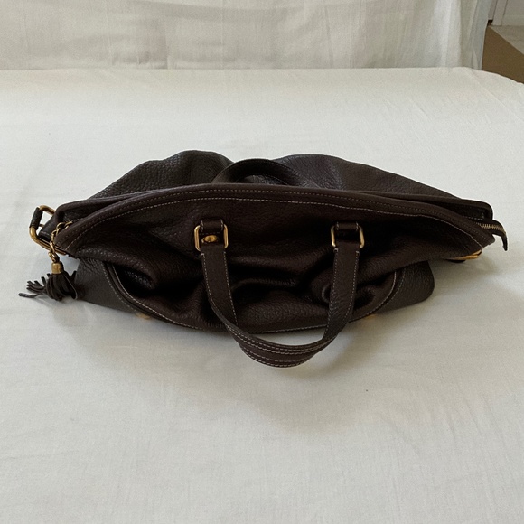DOLCE & GABBANA Leather Weekender Duffle Satchel Brown - Picture 11 of 16